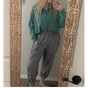 Black and White Checkered Women's Pants
